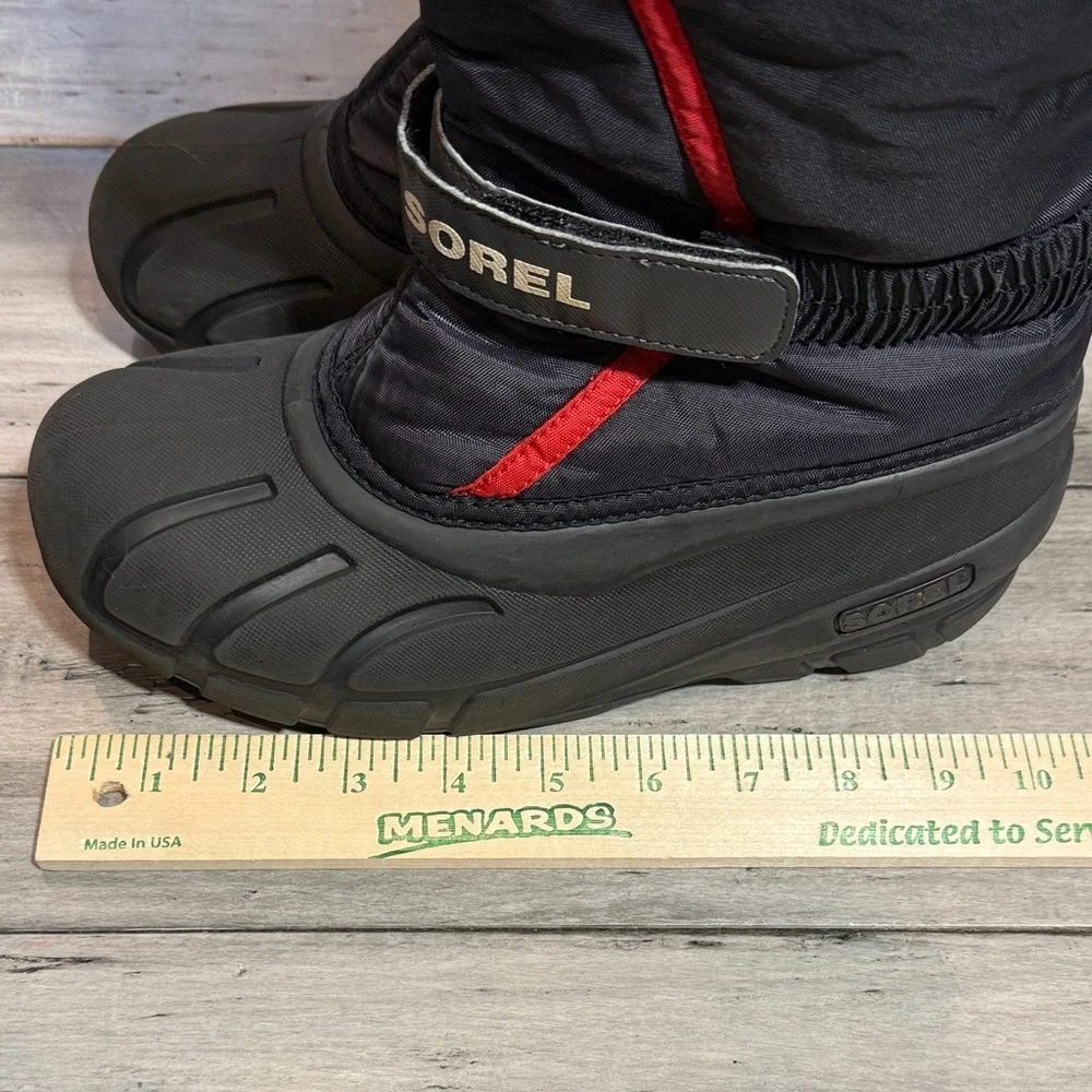 Sorel Men Black Winter Boots with Red Accents